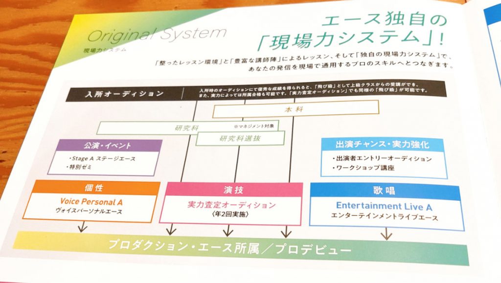 プロダクション・エース演技研究所の育成プログラム